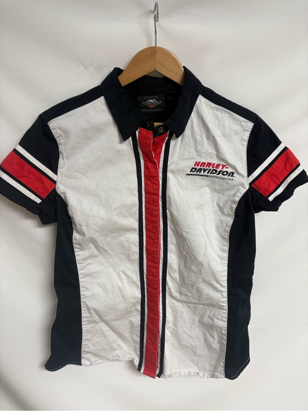 Harley-Davidson Black, White & Red Racing Stripe Polo